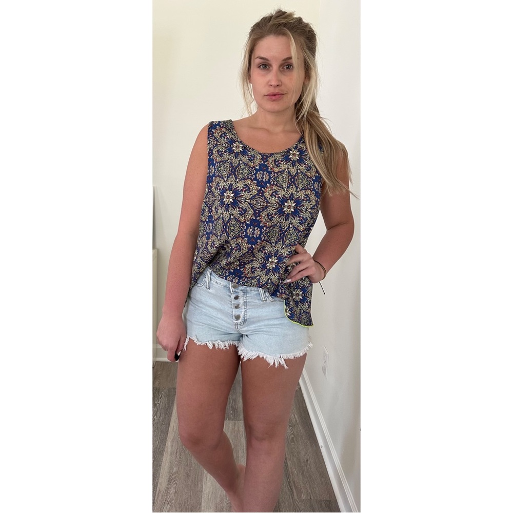 Cross Cross Back Kaleidoscope Tank